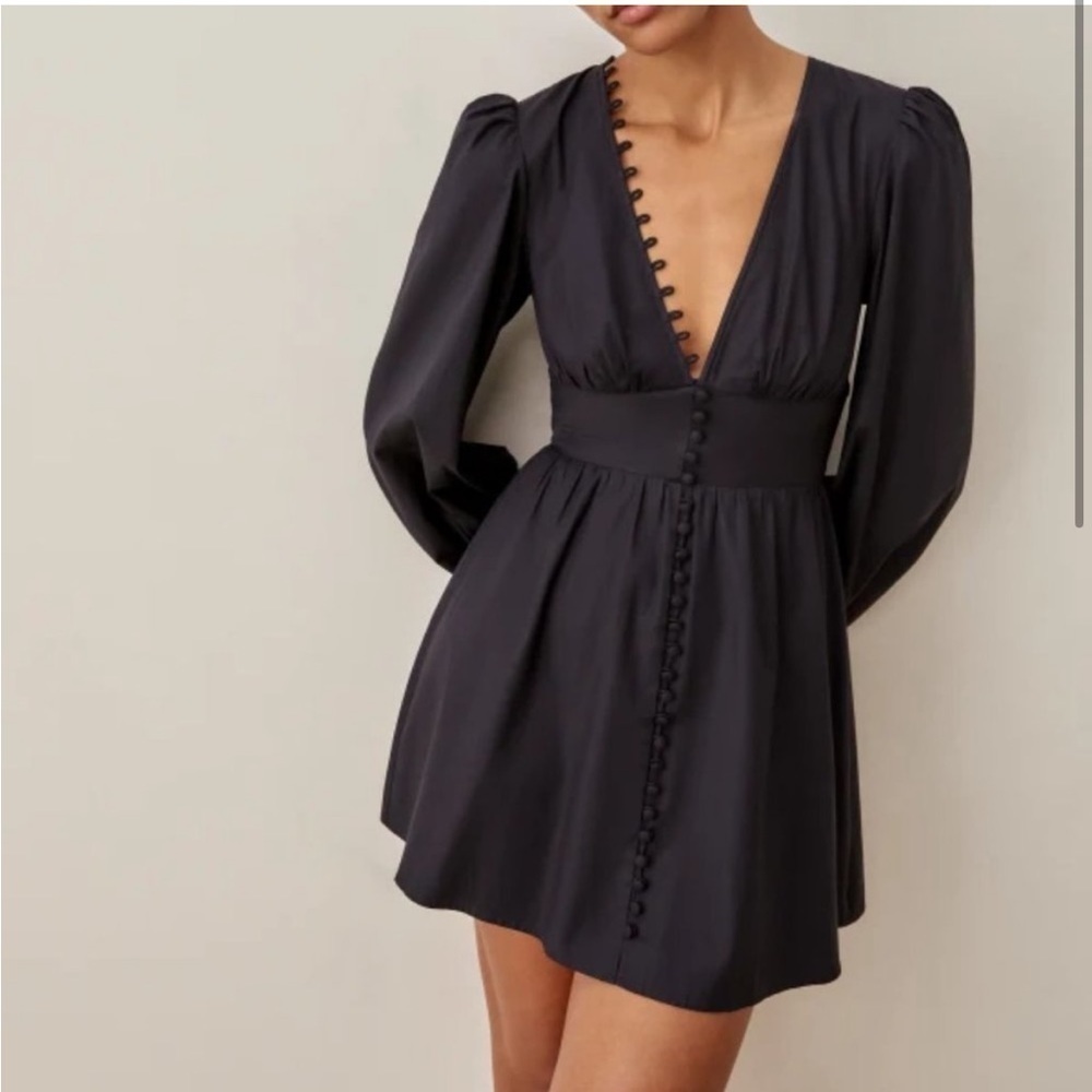 REFORMATION Caitie Black Dress - Picture 2 of 8